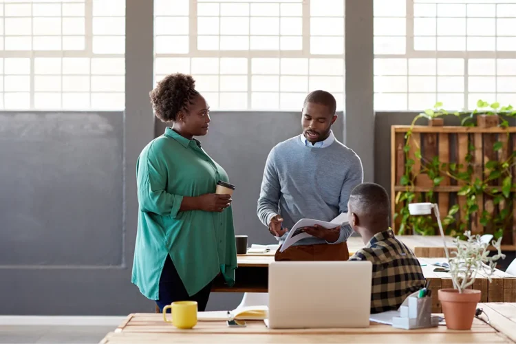 Employees in an office environment
